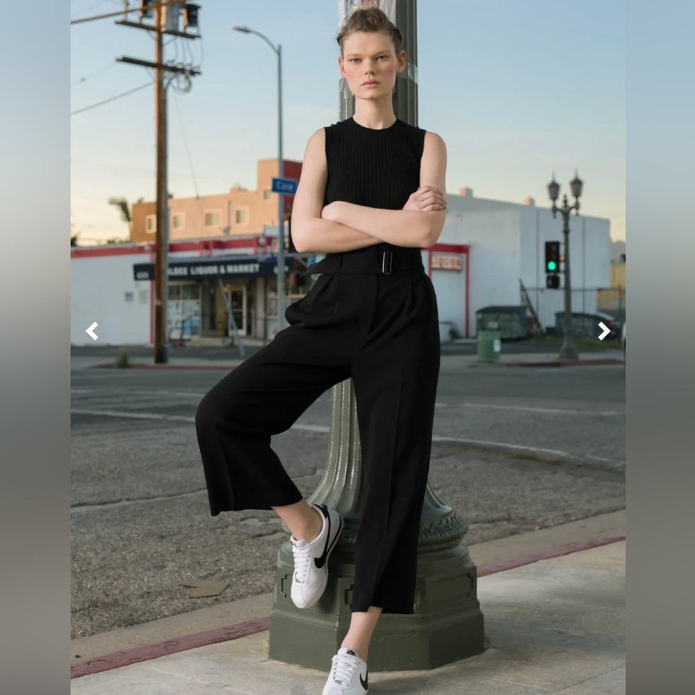A.L.C. Emily Gaucho Belted wide leg Pants navy culottes